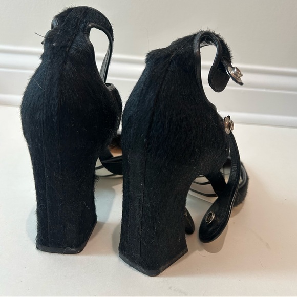 Louis Vuitton Black Calfskin Heels with Silver Accents - Picture 5 of 10